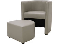 Poltrona + poggiapiedi Basma 64x58x70 cm colore Grigio chiaro