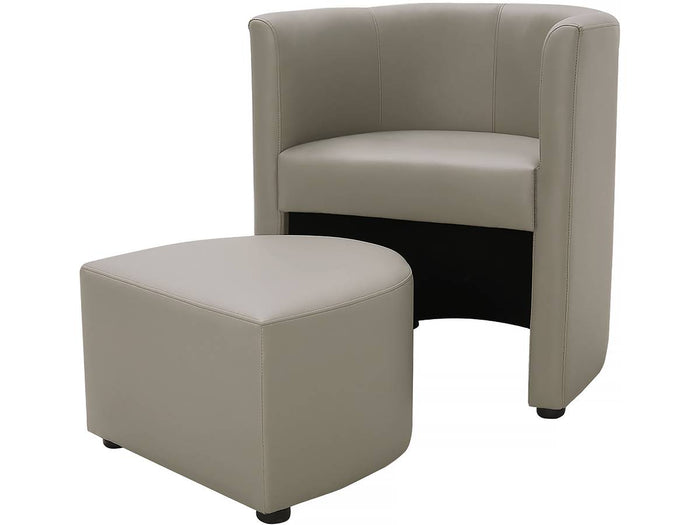 Poltrona + poggiapiedi Basma 64x58x70 cm colore Grigio chiaro