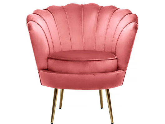 Poltrona in velluto "Floria" - 70 x 73 x 76 cm - Rosa