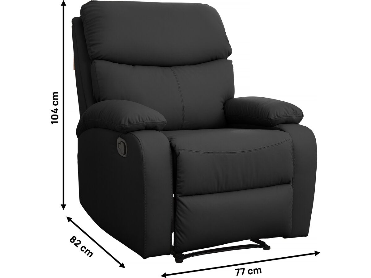 Sedia reclinabile "Giselle" - Nera