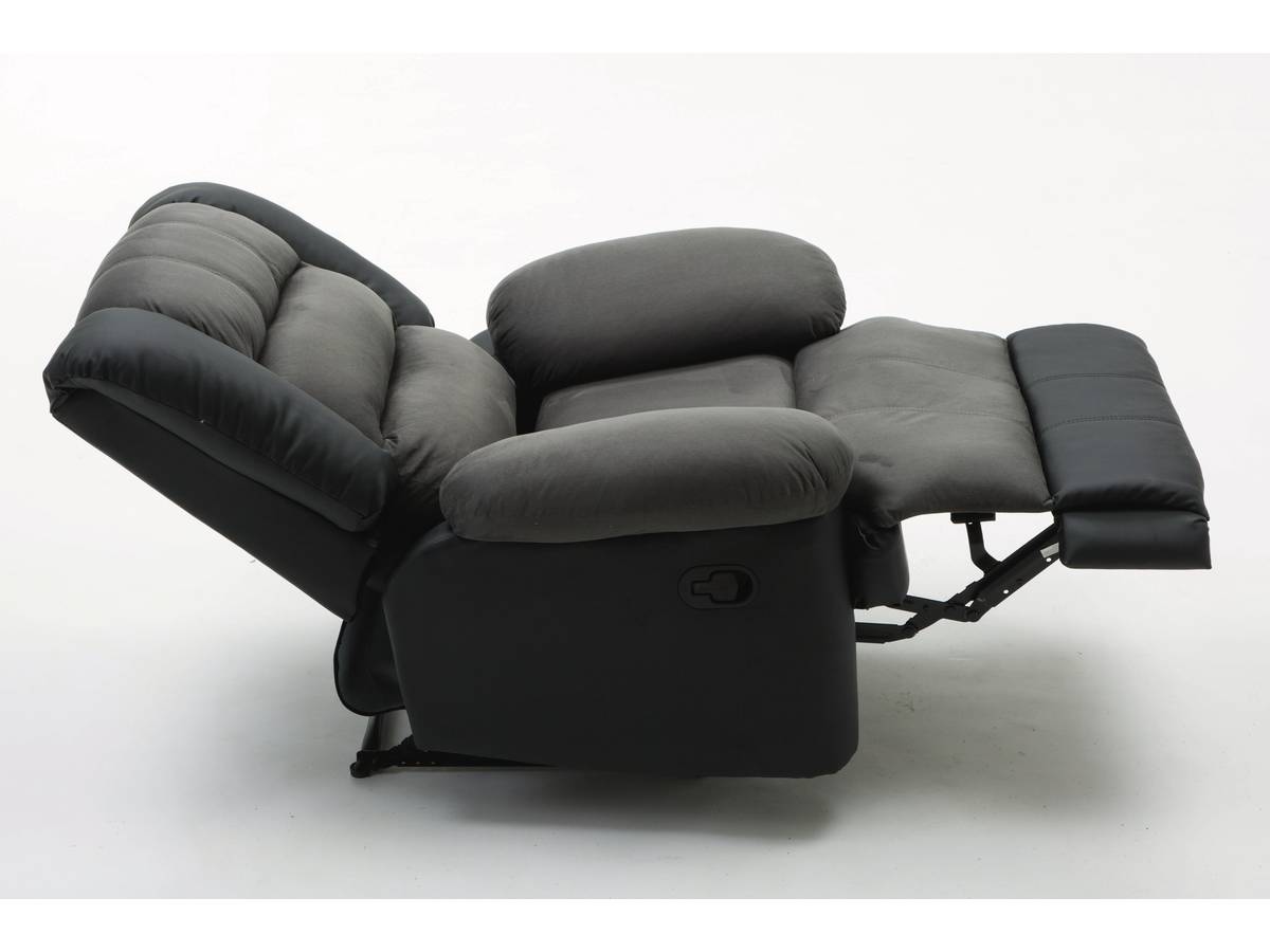 Poltrona relax "Buckingham" - Nero / Grigio scuro