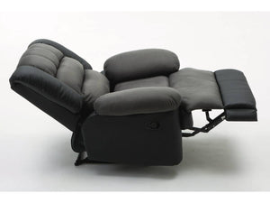 Poltrona relax "Buckingham" - Nero / Grigio scuro