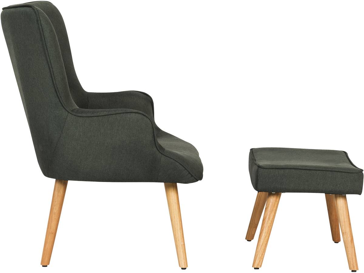 Poltrona "Odense" in stile scandinavo - Grigio scuro