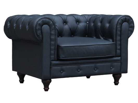Poltrona Chesterfield "Aliza"- 111 x 82 x 70 cm - Nero