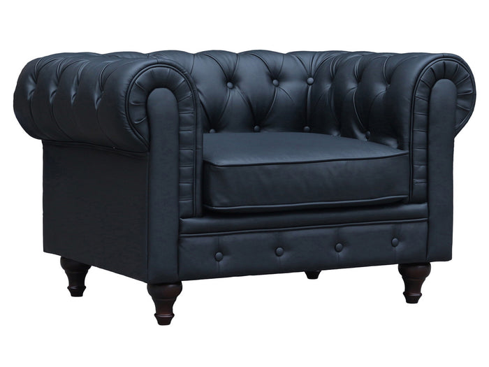 Poltrona Chesterfield "Aliza"- 111 x 82 x 70 cm - Nero