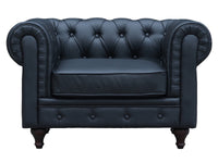Poltrona Chesterfield "Aliza"- 111 x 82 x 70 cm - Nero
