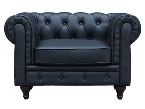 Poltrona Chesterfield "Aliza"- 111 x 82 x 70 cm - Nero