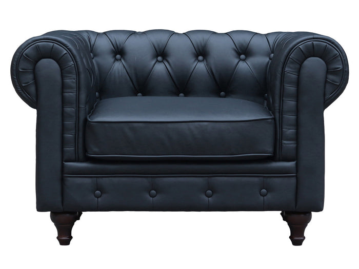 Poltrona Chesterfield "Aliza"- 111 x 82 x 70 cm - Nero