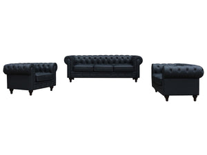 Poltrona Chesterfield "Aliza"- 111 x 82 x 70 cm - Nero