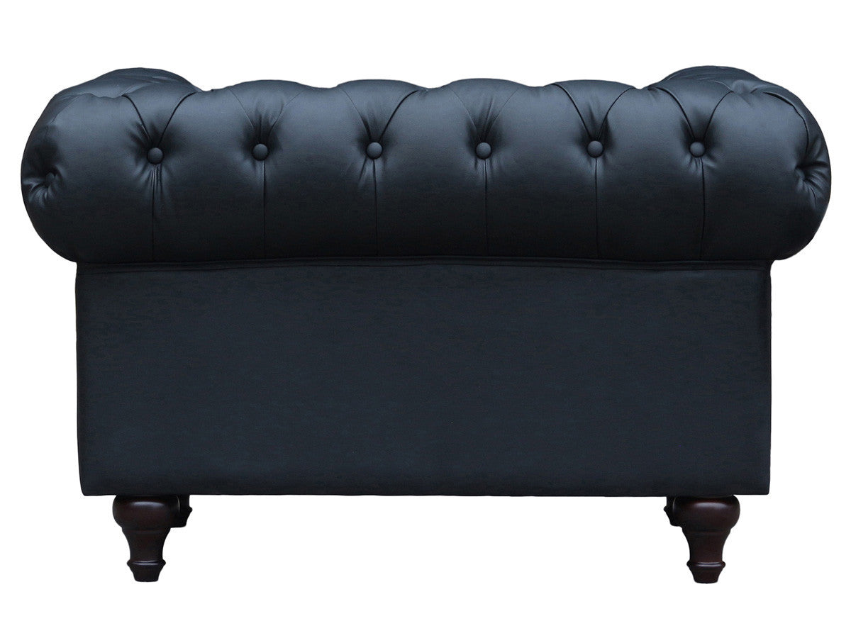 Poltrona Chesterfield "Aliza"- 111 x 82 x 70 cm - Nero