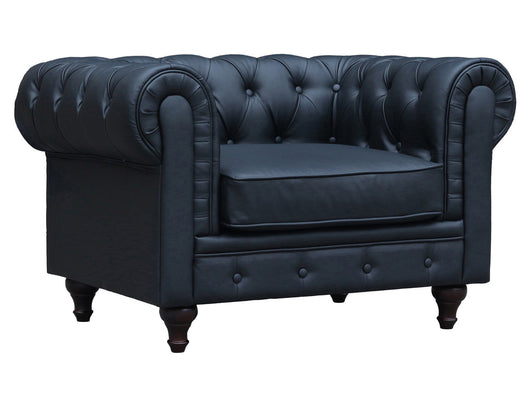 Poltrona Chesterfield "Aliza"- 111 x 82 x 70 cm - Nero