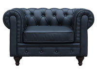 Poltrona Chesterfield "Aliza"- 111 x 82 x 70 cm - Nero