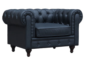 Poltrona Chesterfield "Aliza"- 111 x 82 x 70 cm - Nero