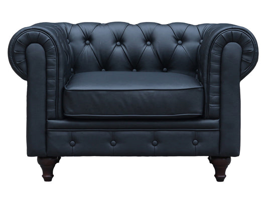 Poltrona Chesterfield "Aliza"- 111 x 82 x 70 cm - Nero
