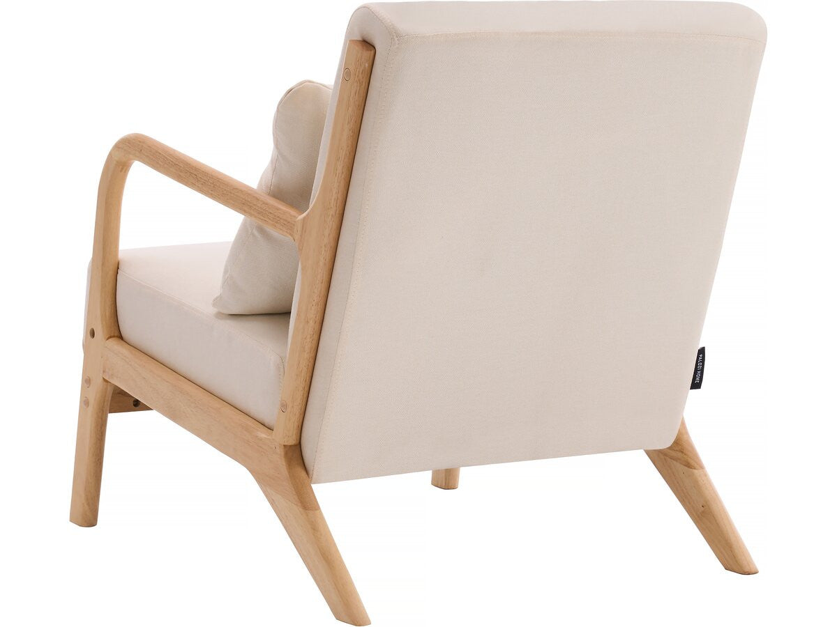 Poltrona in legno stile scandinavo "Clinton" - Beige