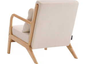 Poltrona in legno stile scandinavo "Clinton" - Beige
