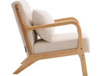 Poltrona in legno stile scandinavo "Clinton" - Beige