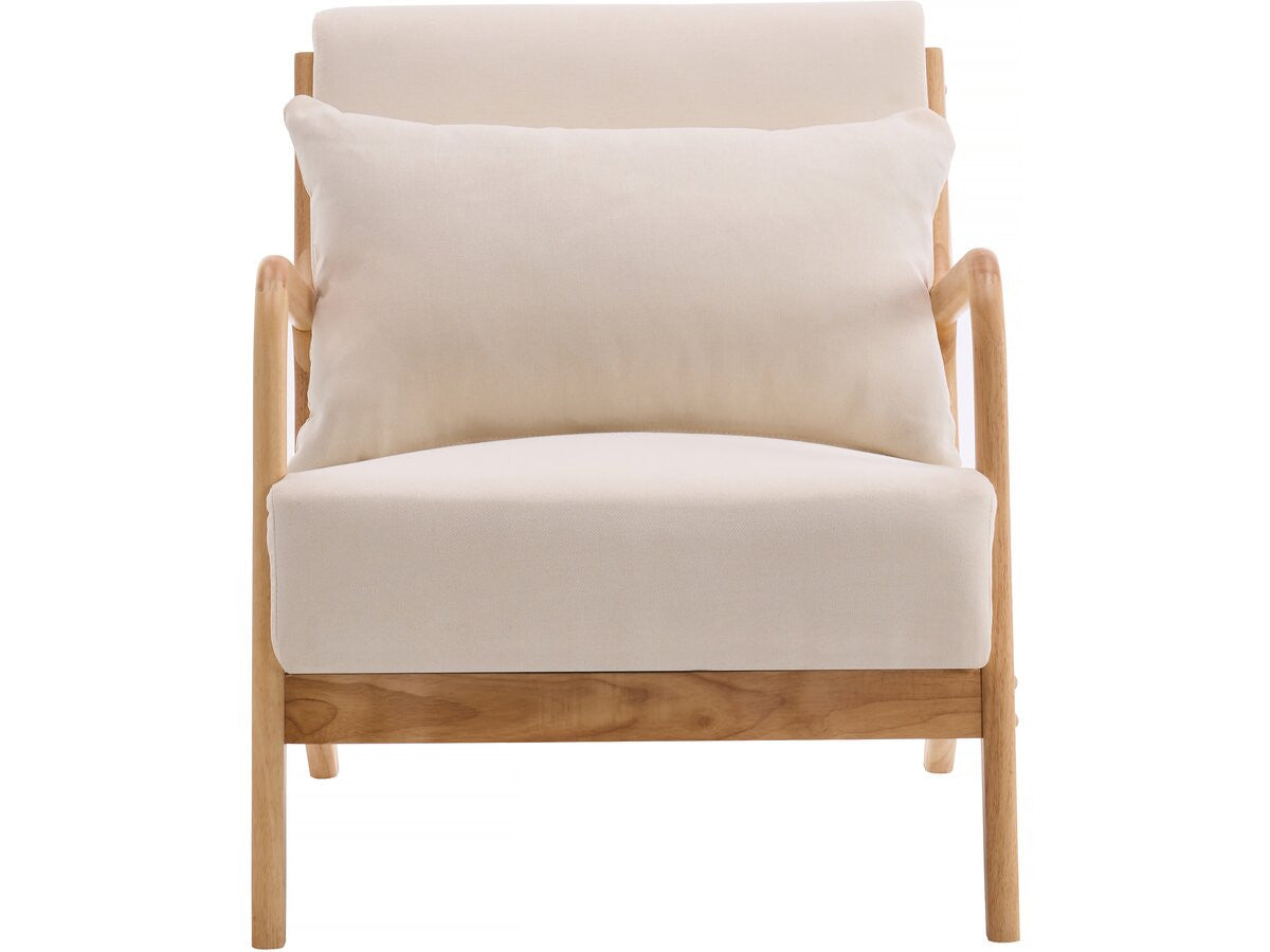 Poltrona in legno stile scandinavo "Clinton" - Beige