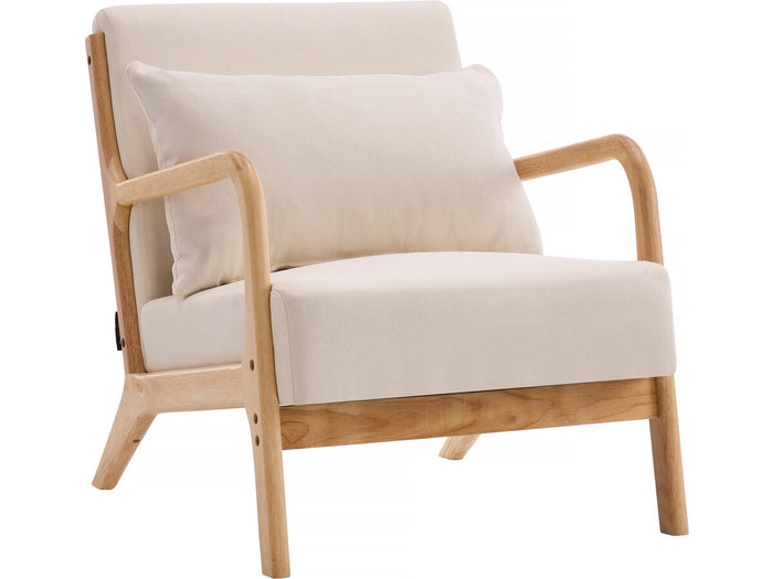 Poltrona in legno stile scandinavo "Clinton" - Beige