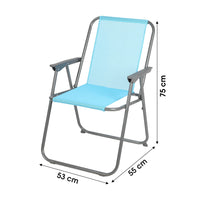 Sedia da giardino pieghevole in tessuto turchese – Dimensioni 53x55x75 cm