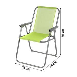 Sedia da giardino pieghevole in tessuto colore verde mela 53x55x75cm