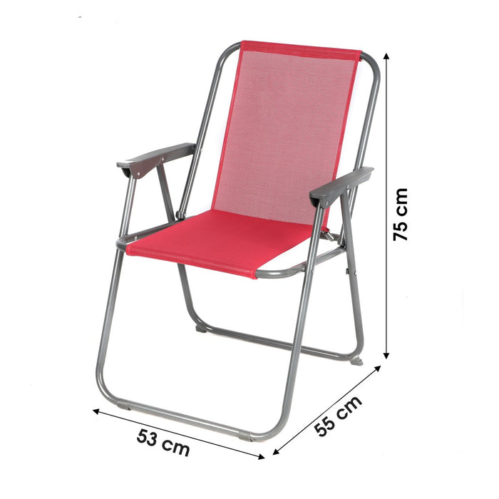 Sedia da giardino pieghevole in tessuto fucsia – Dimensioni 53x55x75 cm