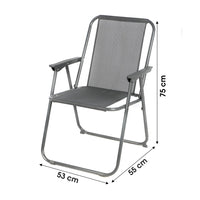 Poltrona da giardino pieghevole in tessuto grigio antracite - Dimensioni 53x55x75 cm