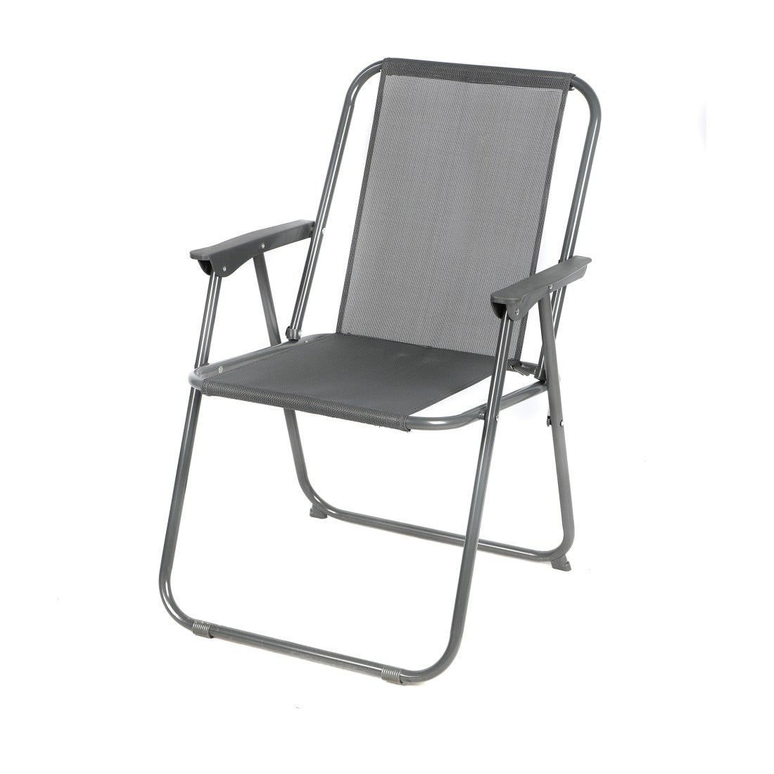 Poltrona da giardino pieghevole in tessuto grigio antracite - Dimensioni 53x55x75 cm