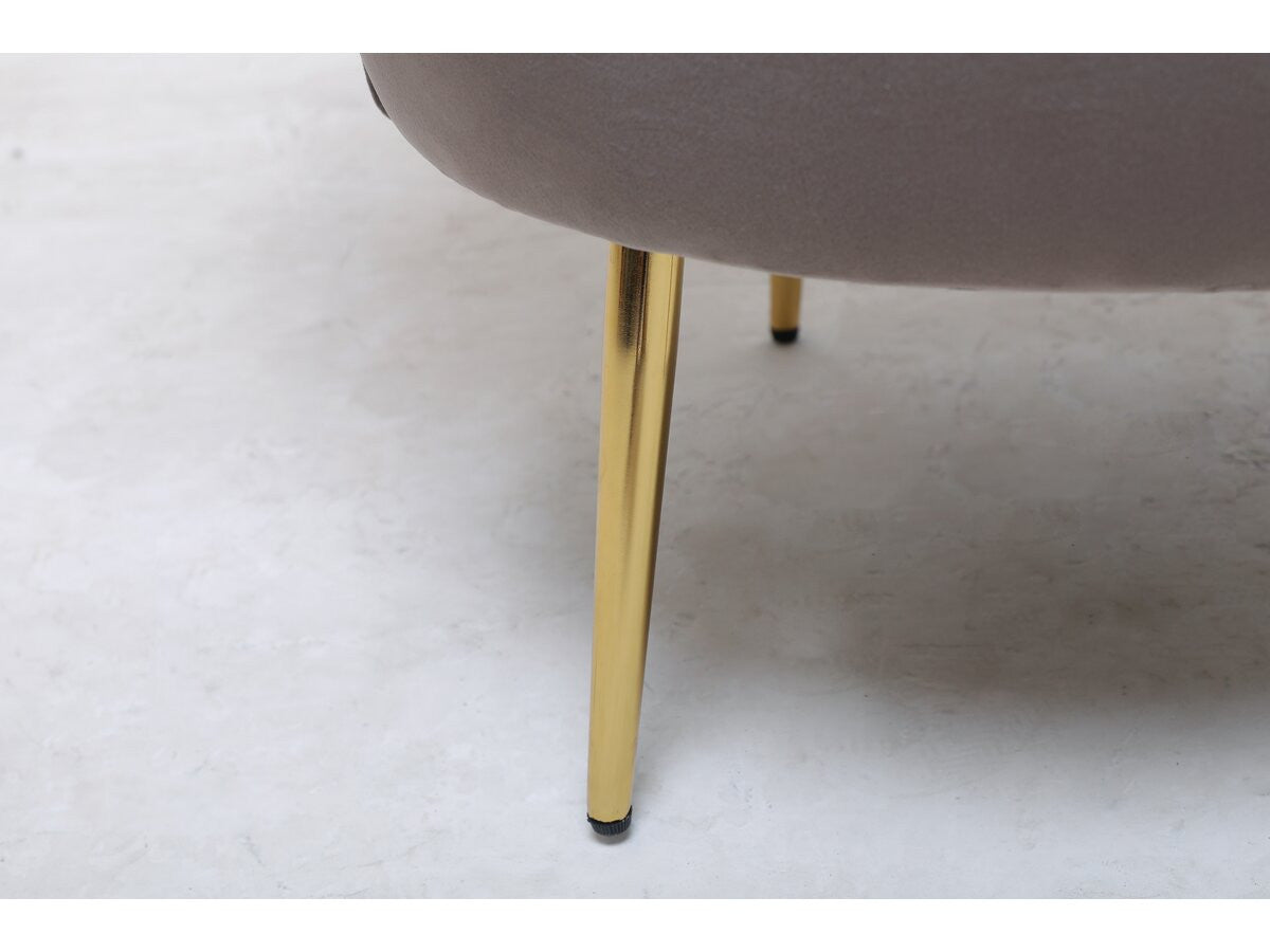 Poltrona "Floria" in velluto - 75 x 68 x 77,5 cm - Grigio