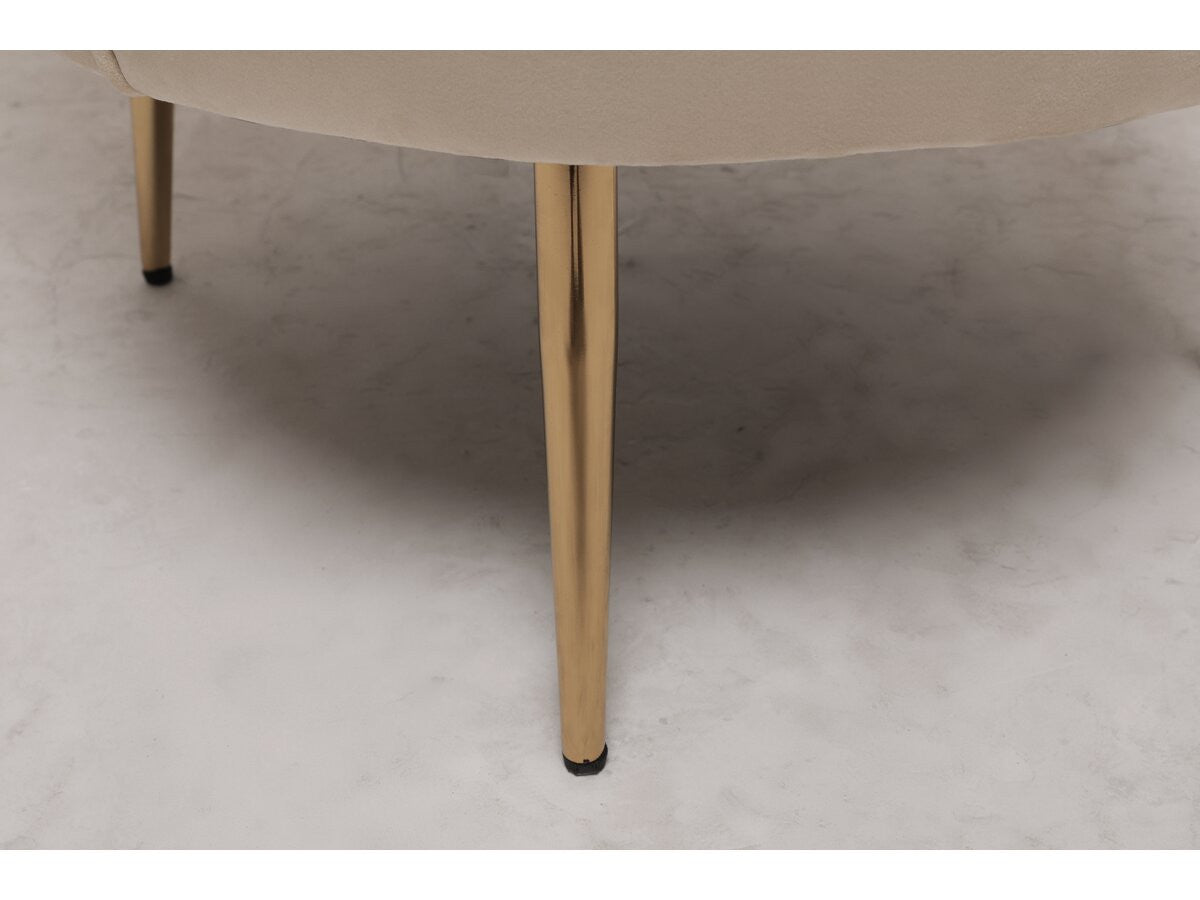 Poltrona "Floria" in velluto - 75 x 68 x 77,5 cm - Beige