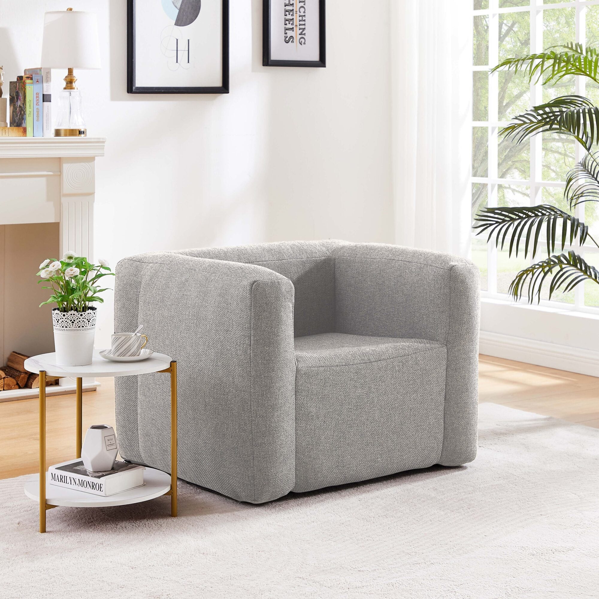 Poltrona gonfiabile Terracotta - Interno ed esterno - Colore Grigio chiaro