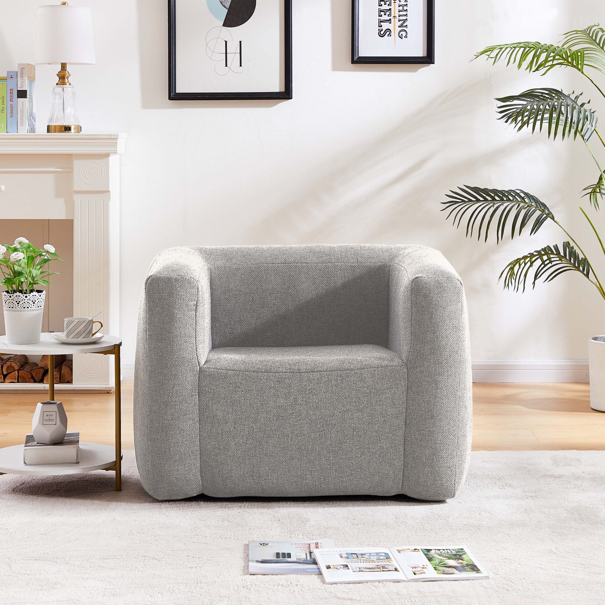 Poltrona gonfiabile Terracotta - Interno ed esterno - Colore Grigio chiaro