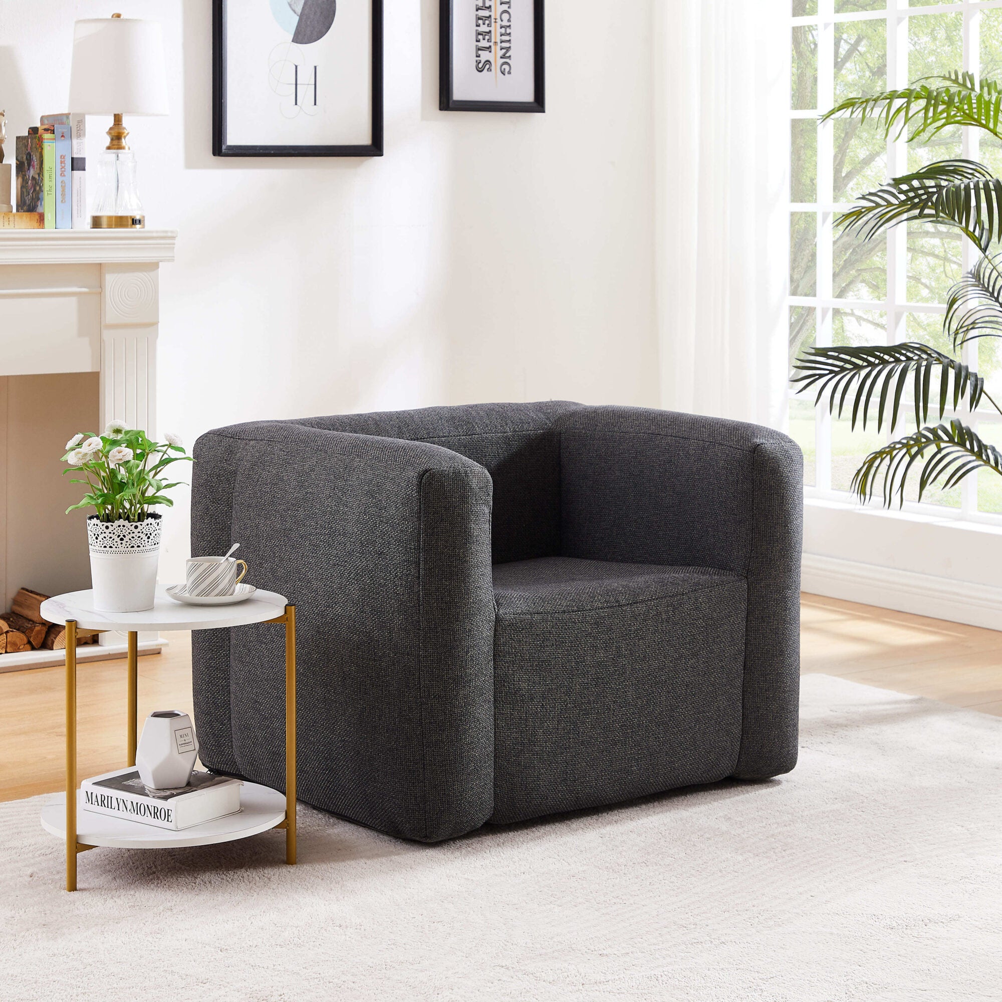 Poltrona gonfiabile in terracotta - Interno ed esterno - Colore Grigio scuro