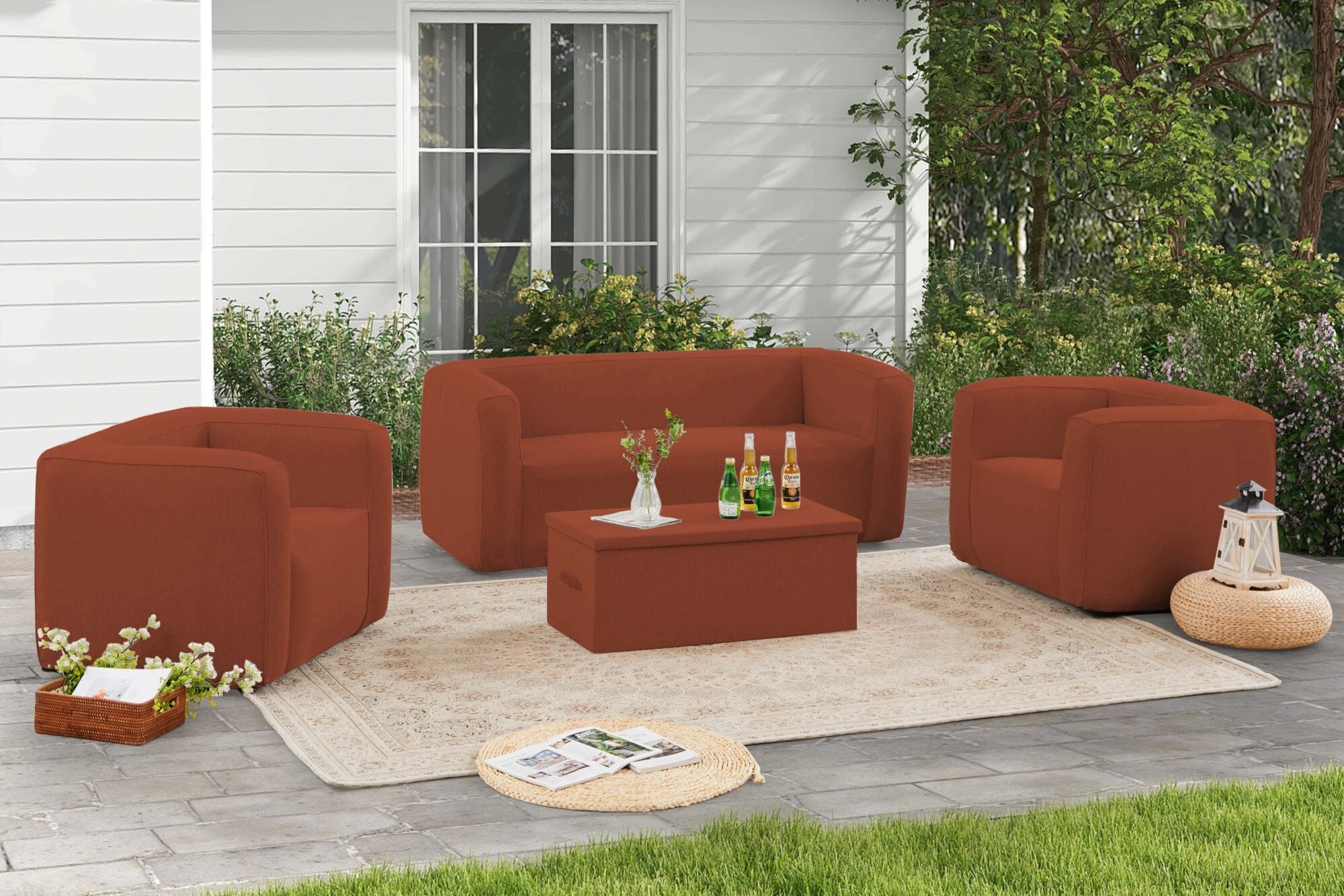 Poltrona gonfiabile Terracotta - Interno ed esterno - Colore Terracotta