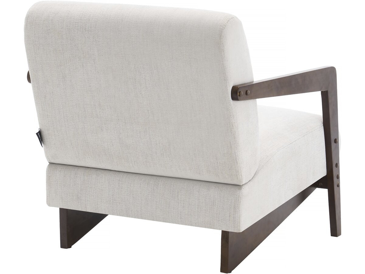 Poltrona scandinava in legno e tessuto "Lena" - Beige