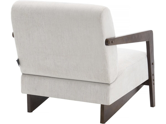 Poltrona scandinava in legno e tessuto "Lena" - Beige