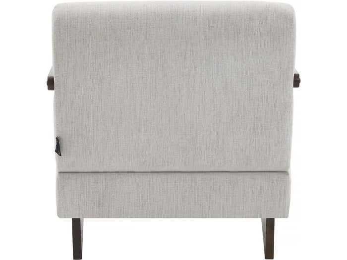 Poltrona scandinava in legno e tessuto "Lena" - Beige