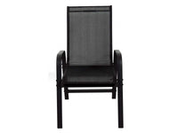 Sedia da giardino in alluminio e textilene PORTO - Phoenix - Nero - 2 pezzi