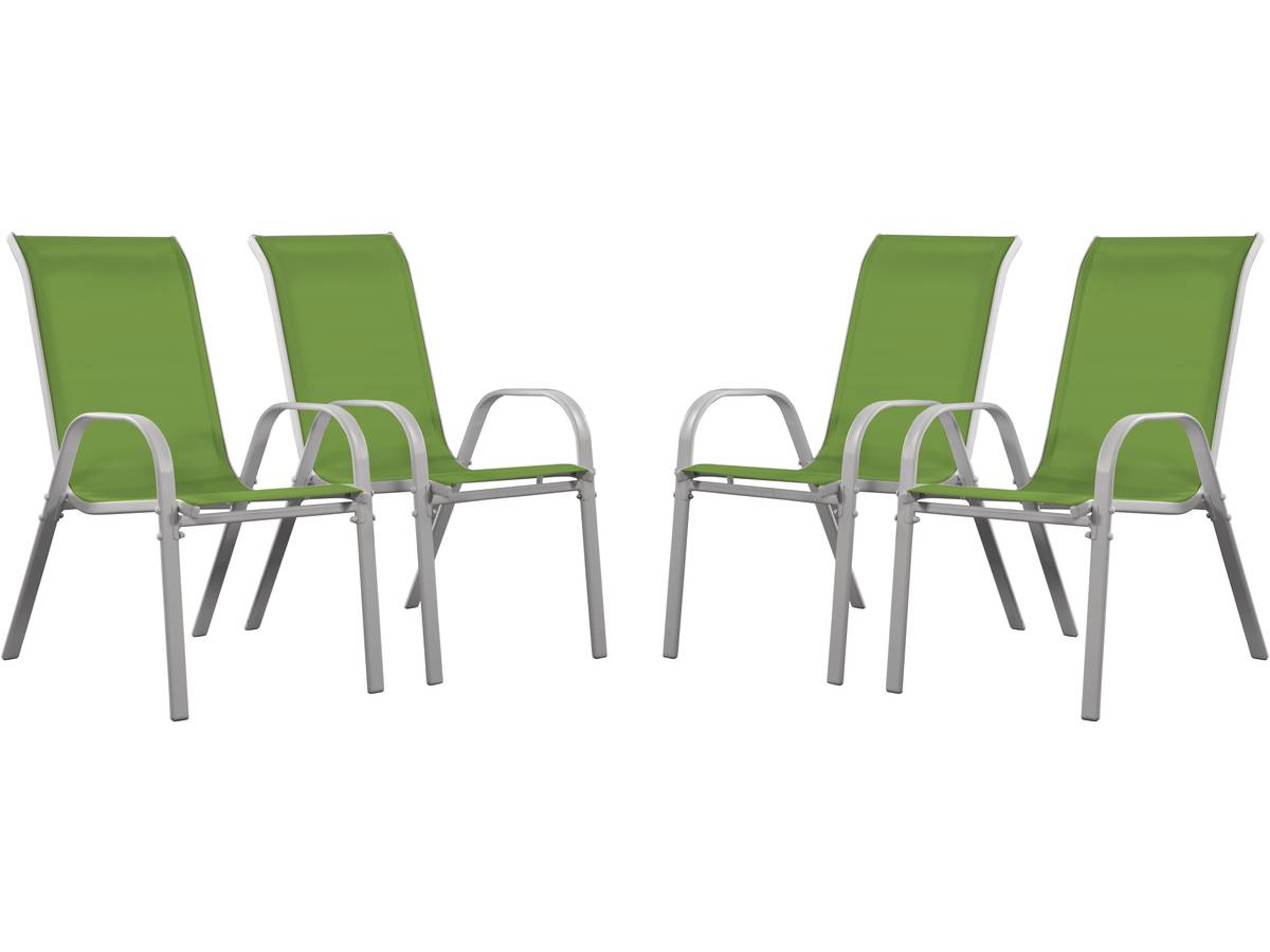 Sedia da giardino textilene Cordoba  Phoenix Verde  Set di 4