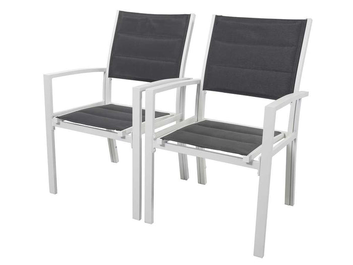 Sedia da giardino in alluminio e textilene BRAZIL / CANARIES - Phoenix - Grigio chiaro