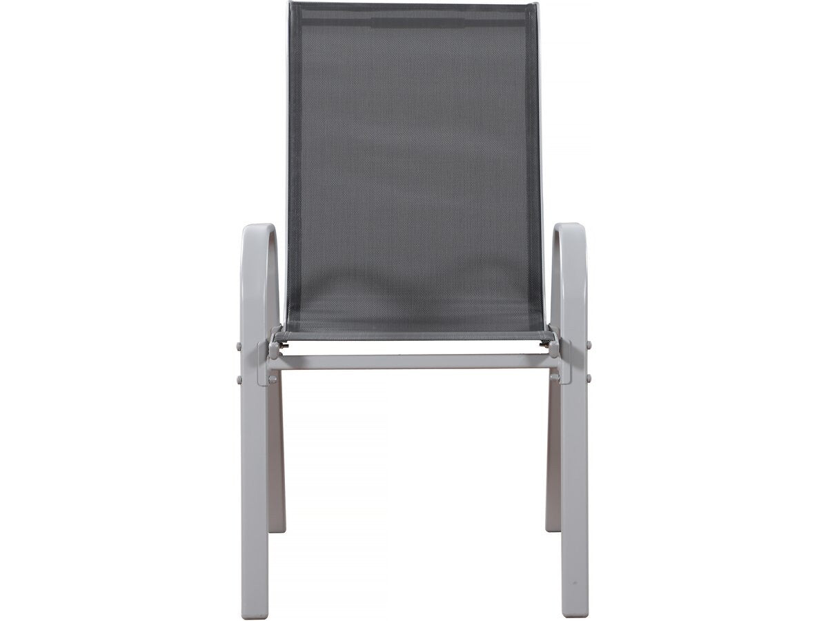 Sedia da giardino textilene "Cordoba" -Phoenix- Grigio scuro/Argentato-Set di 2