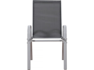 Sedia da giardino textilene "Cordoba" -Phoenix- Grigio scuro/Argentato-Set di 2