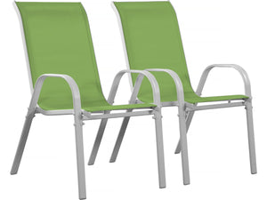 Sedia da giardino textilene "Cordoba" -Phoenix- Verde-Set di 2