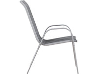 Sedia da giardino textilene "Cordoba" -Phoenix- Grigio scuro/Argentato-Set di 2