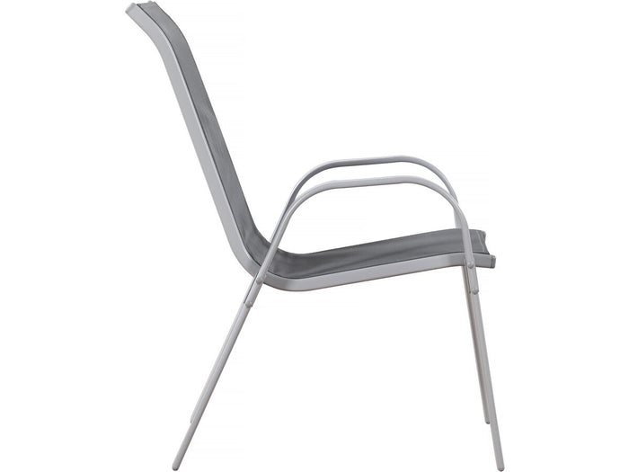 Sedia da giardino textilene "Cordoba" -Phoenix- Grigio scuro/Argentato-Set di 2