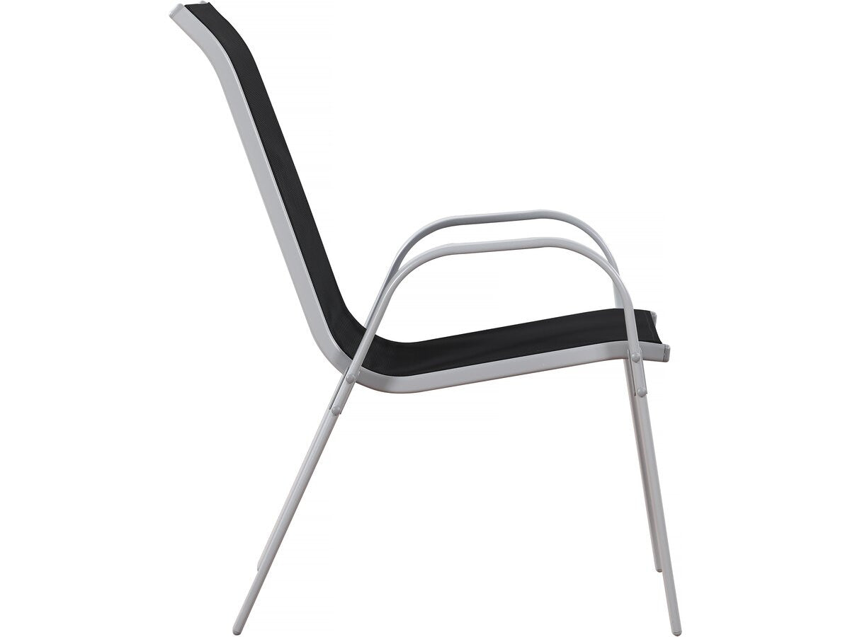 Sedia da giardino textilene "Cordoba" -Phoenix- Nero - Set di 2