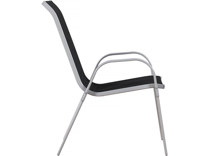 Sedia da giardino textilene "Cordoba" -Phoenix- Nero - Set di 2