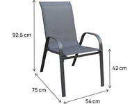 Poltrona da giardino "Cordoba" in textilene - Phoenix - Set di 2 - Antracite