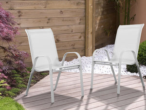 Sedia da giardino textilene "Cordoba" -Phoenix- Grigio chiaro-Set di 2
