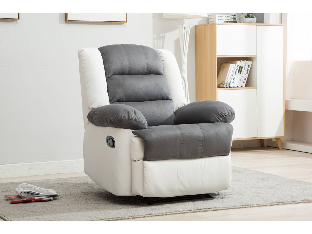 Sedia relax Buckingham - Bianco / Grigio chiaro